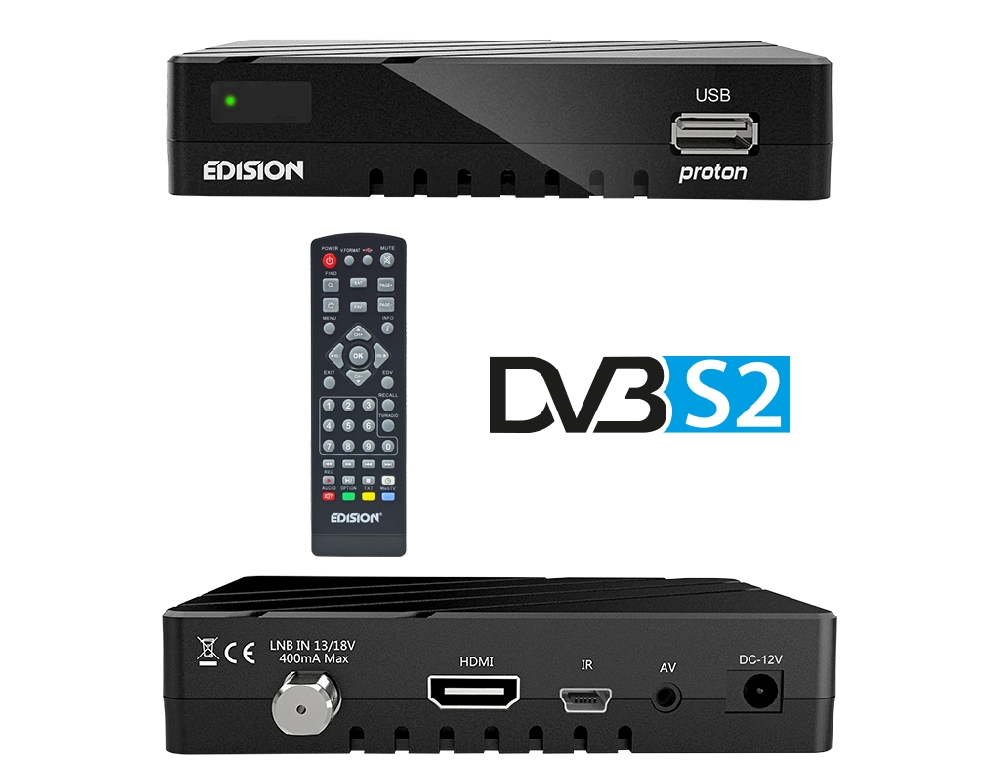 HDMI Kabel HDMI, Scart, Display, USB 2.0 Edision Proton LED Full HD Satelliten-Receiver FTA HDTV DVB-S2 Astra 19,2 vorpr inkl 
