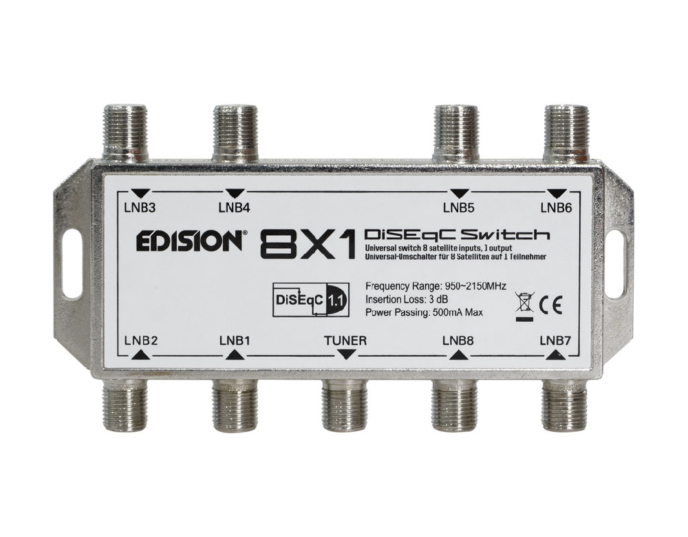Edision DiseqC-Schalter 2/1 Wetterschutzgehäuse HDTV fähig NEU 