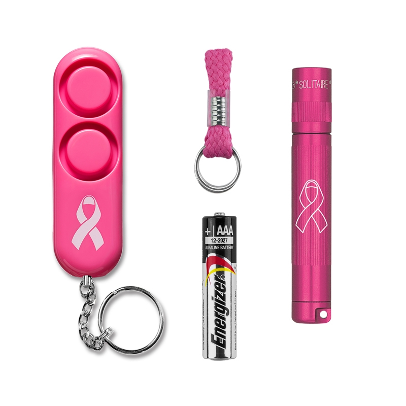 MAGLITE / SOLITAIRE / SJ3AUD6 MAGLITE Solitaire LED Flashlight NBCF pink & SABRE Alarm