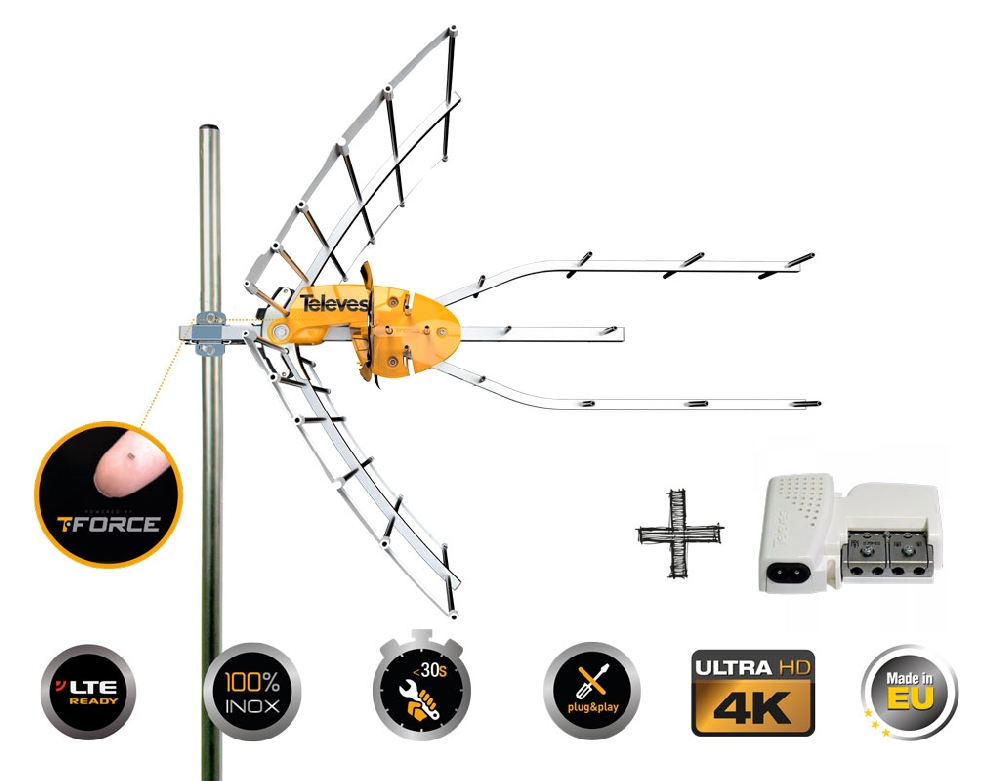 TERRESTRIAL ANTENNAS / UHF - LTE / 148905 ELLIPSE T-FORCE LTE HD BOSS + PSU
