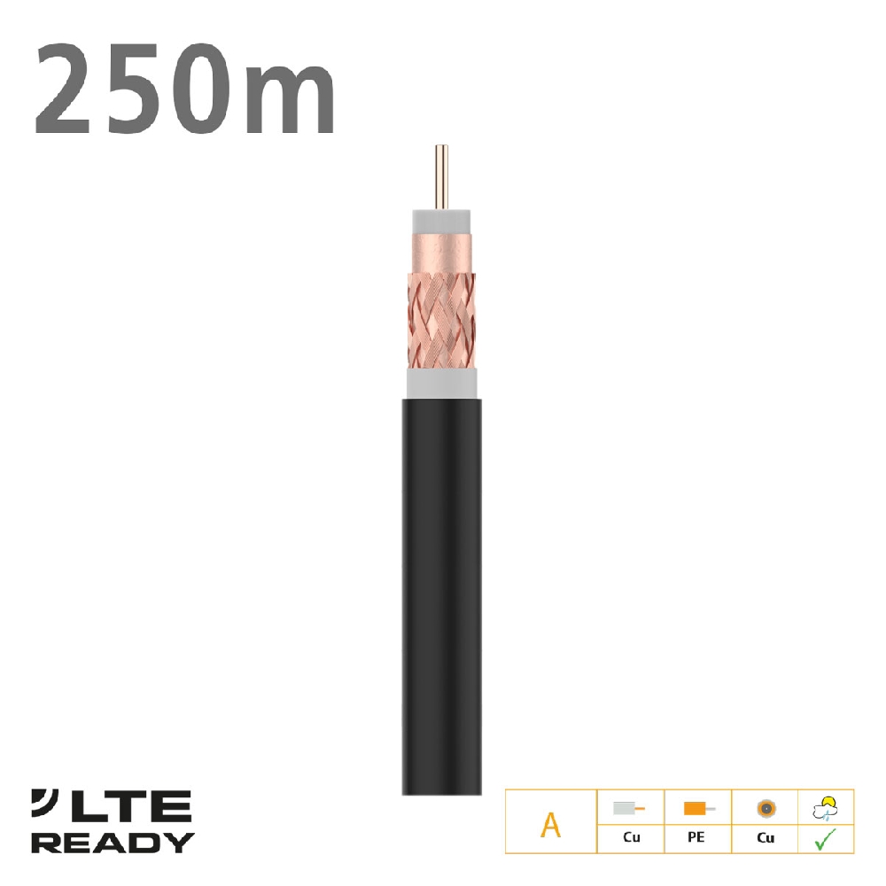 100M Cable Coaxial Blanc 17 VATC ClassA Televes 2127 CXT-1-2127 Televes
