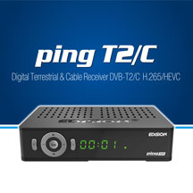 EDISION PING T2/C. The brand new EDISION receiver for Digital Terrestrial and Cable signal, Full High Definition DVB-T2/C H265 HEVC 10 Bit , plus much more ...