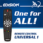 EDISION UNIVERSAL 1, NEW, ERGONOMICAL  EDISION 2-in-1 IR REMOTE CONTROL FOR EDISION RECEIVERS AND YOUR TV SET!