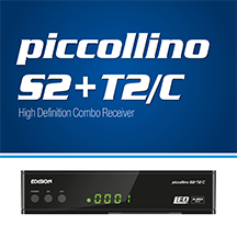 PICCOLLINO S2+T2/C, the new compact Η.265/HEVC COMBO EDISION receiver! 