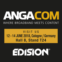 EDISION ANGACOM 2018,  KOELNMESSE NORTH ENTRANCE, HALL 8 STAND T24, 12 - 14 JUNE 2018!