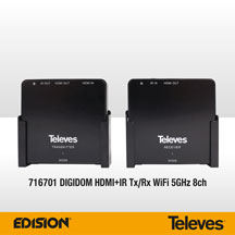 ΑΣΥΡΜΑΤΗ ΑΝΑΜΕΤΑΔΟΣΗ HDMI. ΜΕ ΤΟ ΣΕΤ TELEVES 716701 DIGIDOM HDMI+IR Tx/Rx WiFi 5GHz 8ch.!