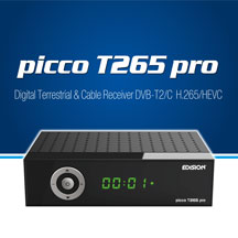 PICCO T265 pro. Nέος αποκωδικοποιητής EDISION, για Επίγειο Ψηφιακό και Καλωδιακό τηλεοπτικό σήμα, Full HD DVB-T2/C, H265 HEVC 10Bit